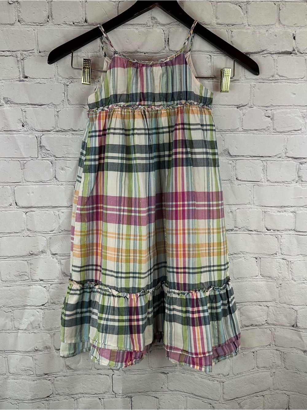 GAP Plaid Sundress toddler 5Y lined cotton flowy beach boho coastal grandma